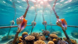 Bouillante : 63 mouillages éco-conçus en coquilles de lambis déployés en Guadeloupe