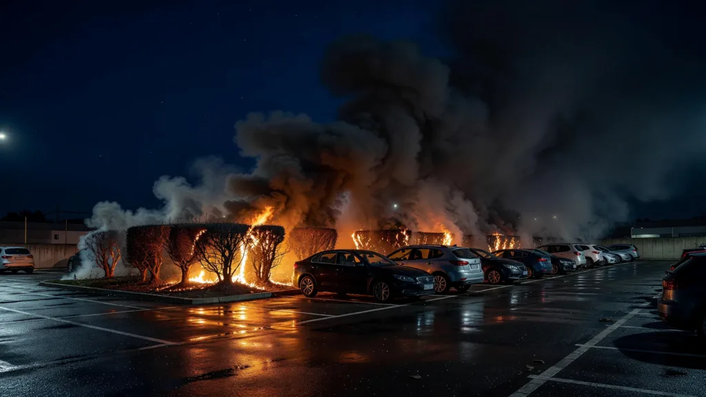 Cernay : des voitures détruites dans l'incendie d'une zone commerciale