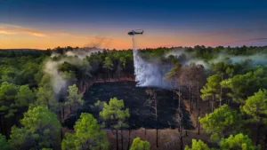Charente-Maritime : feu de forêt à Cercoux maîtrisé grâce à 60 pompiers et un hélicoptère