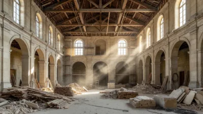 Chaumont : la salle des pas perdus du tribunal en pleine déconstruction