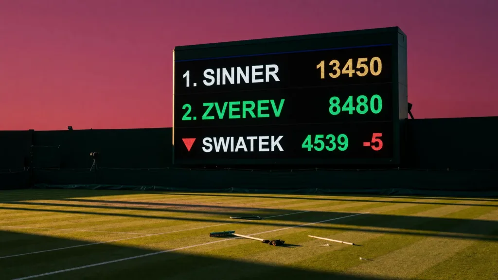 Classements post-Wimbledon 2026 : Sinner intouchable, Swiatek dégringole