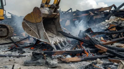 Clermont-Soubiran : treize pompiers mobilisent un engin de chantier