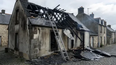 Côtes-d'Armor : une maison ravagée par la foudre à Tréguier