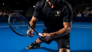 Djokovic arrive à l&rsquo;US Open en noir intégral : Lacoste remplace le crocodile par la chèvre