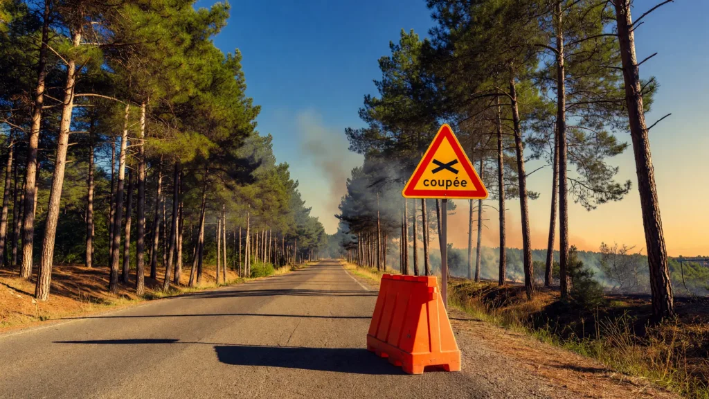 Dordogne : reprise d'incendie à Cornille, la D69 coupée