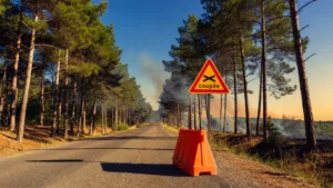Dordogne : reprise d'incendie à Cornille, la D69 coupée