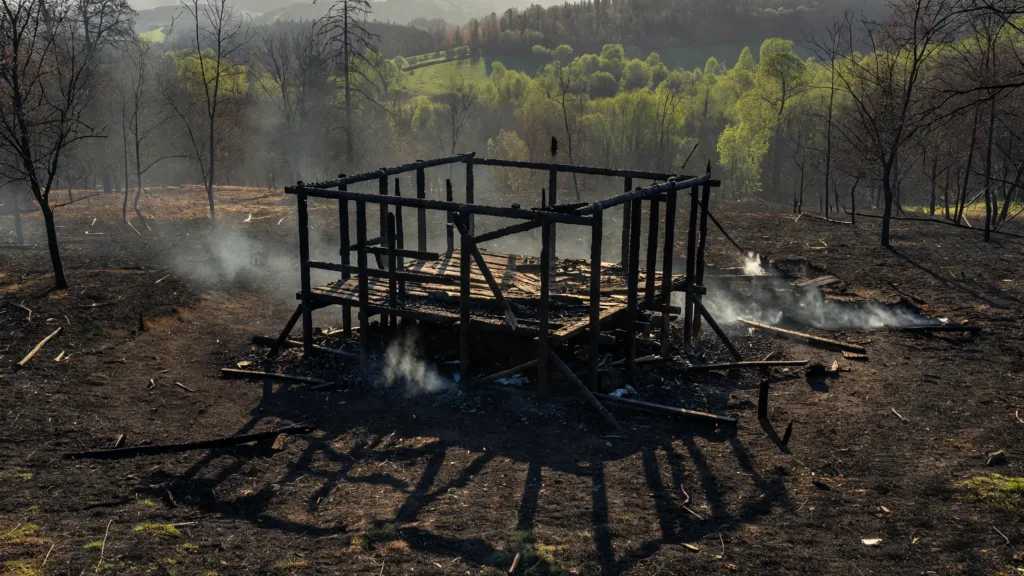 Douzillac : une palombière détruite par un incendie criminel