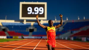 Emmanuel Eseme passe sous les 10 secondes et s&rsquo;impose à Budapest
