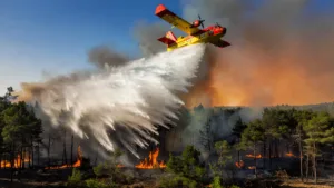 Emmanuel Macron à Fontainebleau pour soutenir les pompiers face aux incendies