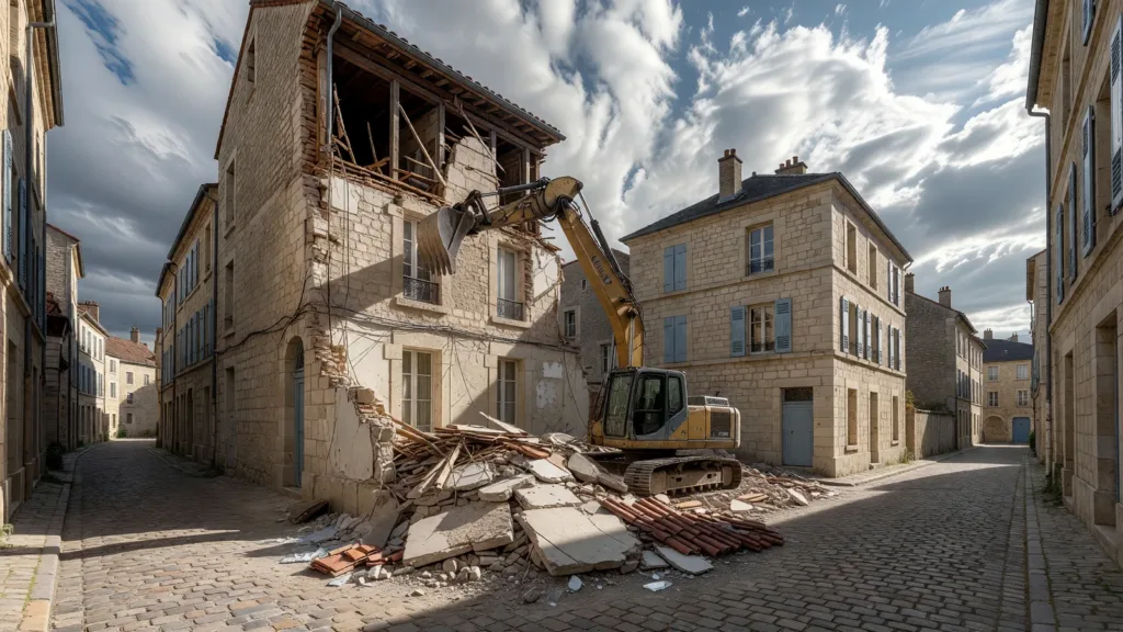 Épernay : début de la déconstruction de l'immeuble de la discothèque Le 14 après l'incendie