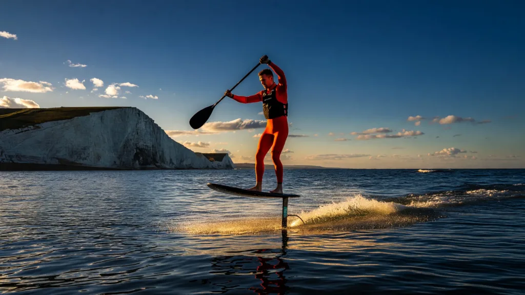 Erwan Jauffroy traverse la Manche en foil sans voile ni moteur