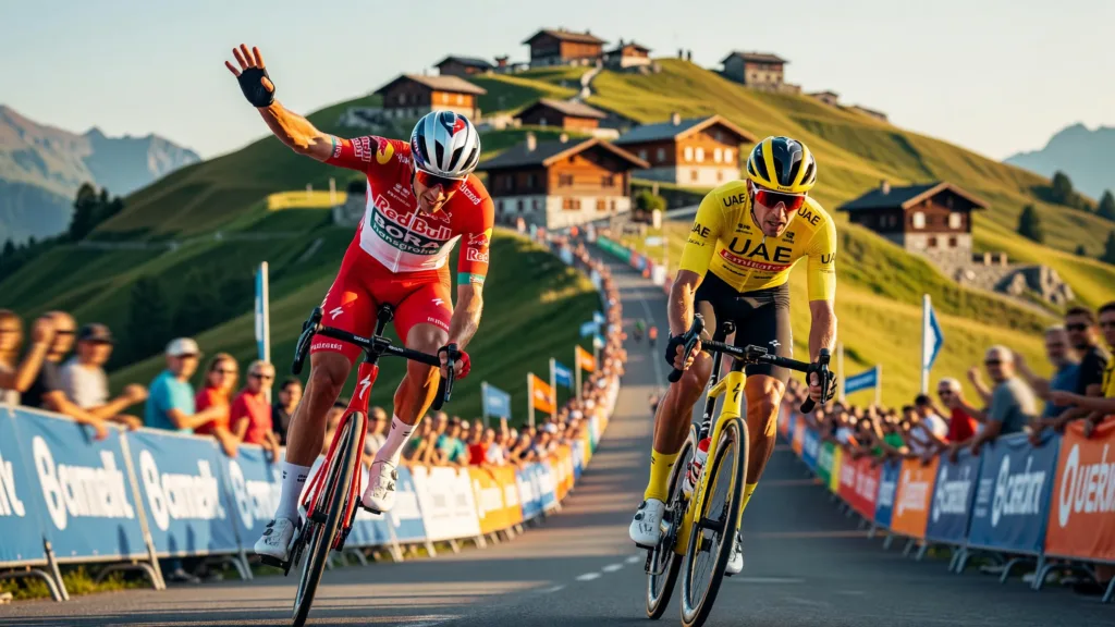 Evenepoel gagne au Plateau de Solaison, Vingegaard abandonne