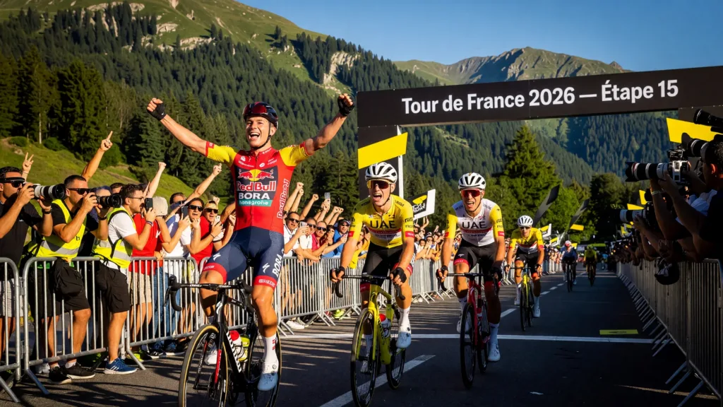 Evenepoel s'impose au Plateau de Solaison, Vingegaard abandonne