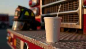 Évron : McDonald&rsquo;s offre une boisson aux pompiers mobilisés