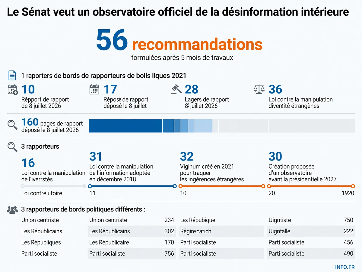 Les chiffres clés du rapport sénatorial sur les zones grises de l'information et la proposition d'observatoire de la désinformation intérieure