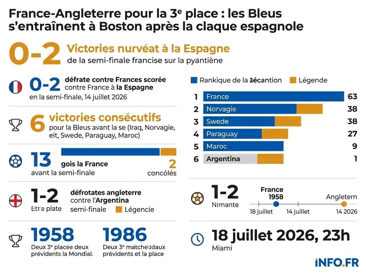 Parcours et statistiques de la France et de l'Angleterre avant le match pour la 3e place de la Coupe du Monde 2026 à Miami