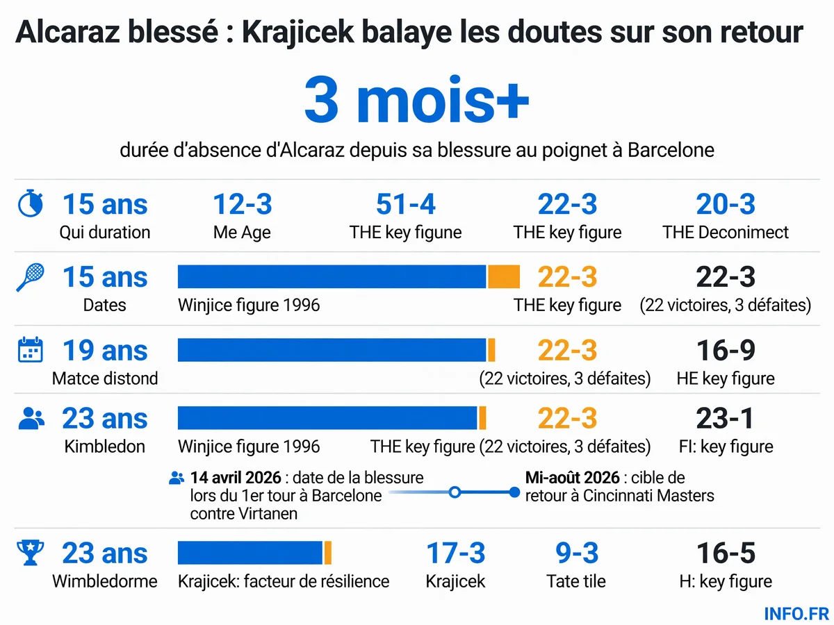 Chronologie de la blessure d'Alcaraz et perspectives de retour selon Richard Krajicek