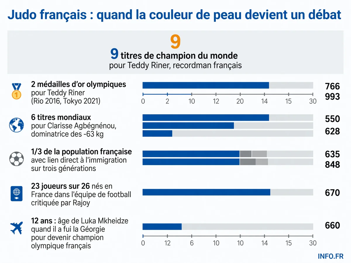 Palmarès des champions français de judo et statistiques sur la diversité dans le sport français