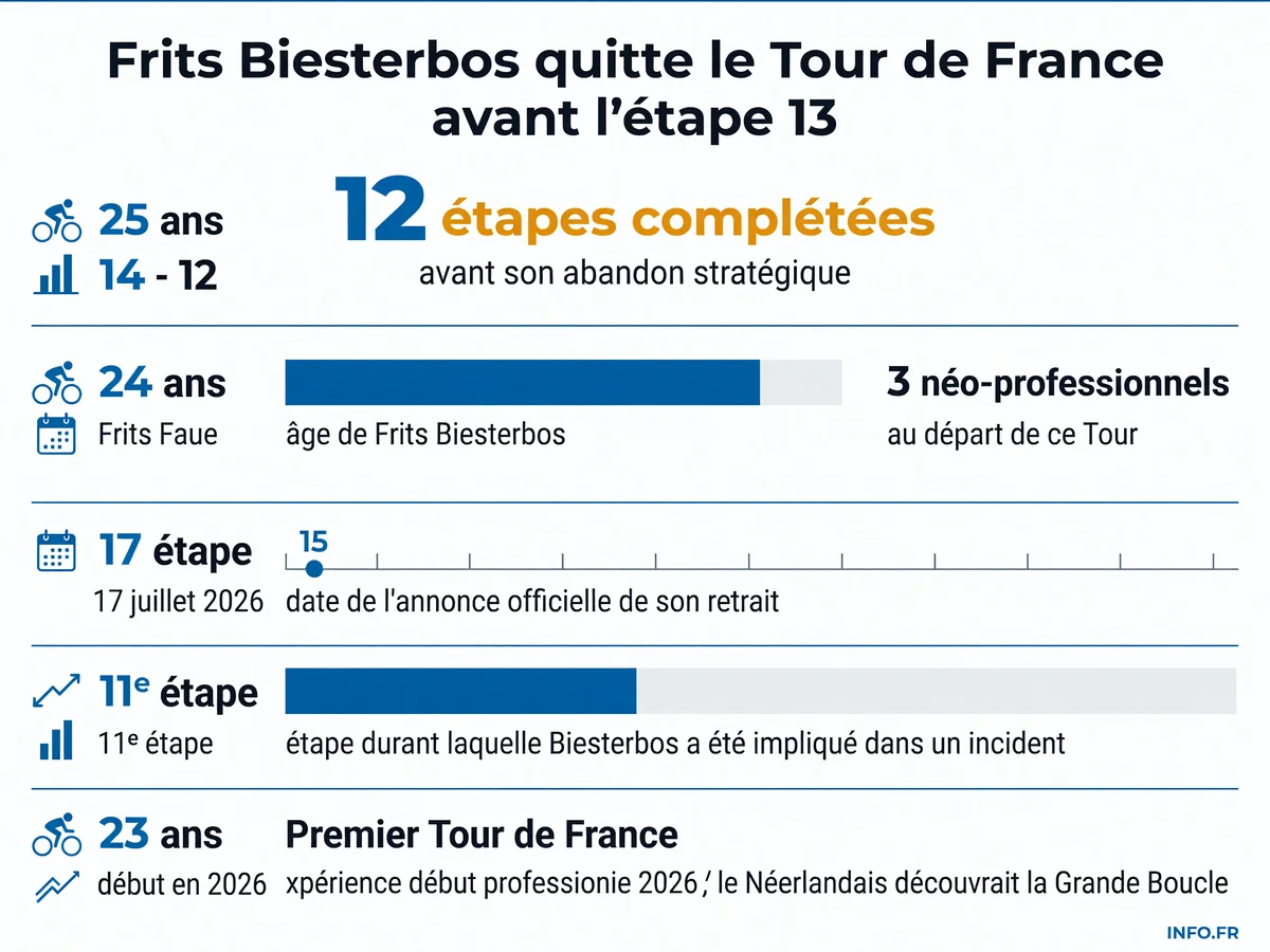 Frits Biesterbos abandonne son premier Tour de France après 12 étapes, un retrait pour préparer la suite de saison