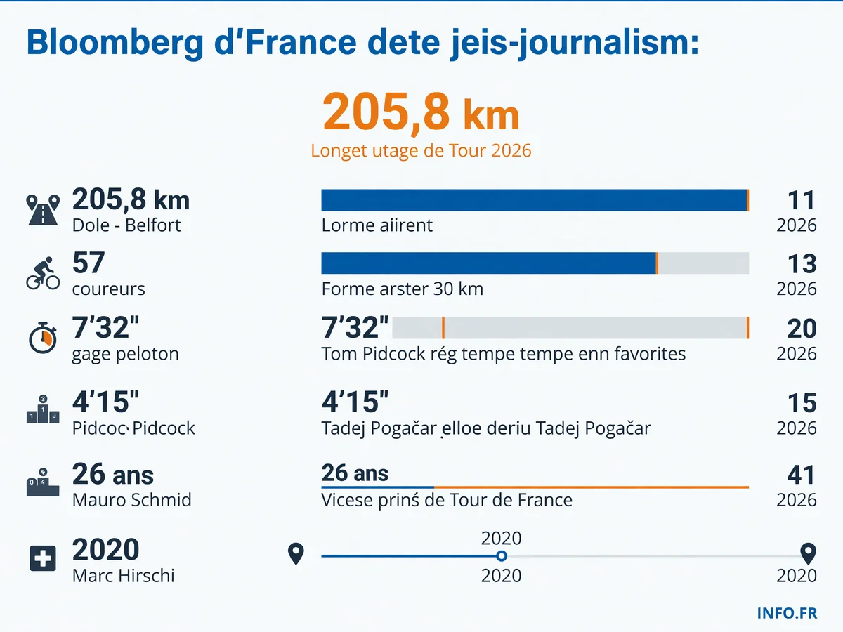 Classement et écarts de la 13e étape du Tour de France 2026 entre Dole et Belfort remportée par Mauro Schmid devant Harold Tejada