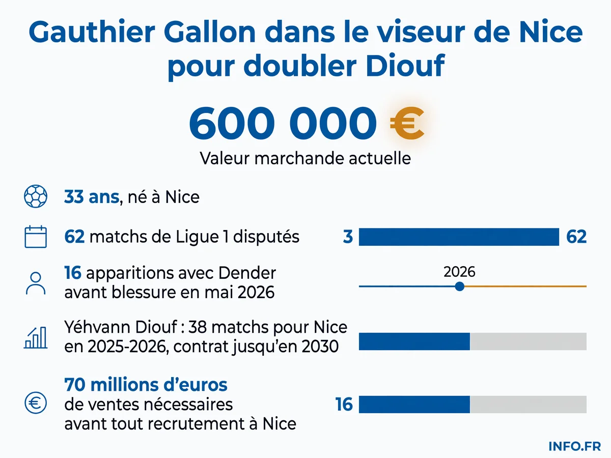 Gauthier Gallon, gardien de 33 ans libre de contrat, dans le viseur de l'OGC Nice pour doubler Yéhvann Diouf après le départ de Maxime Dupé