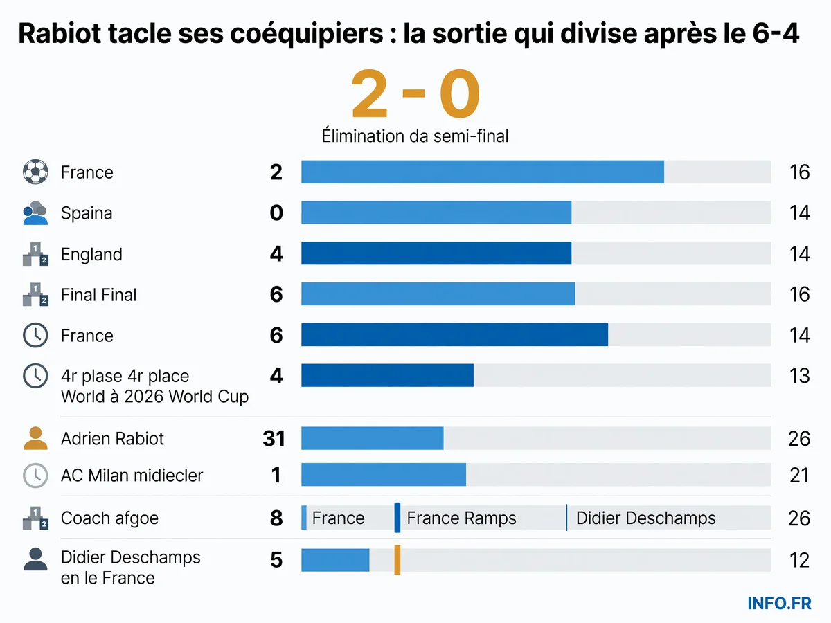 Données clés de la petite finale France-Angleterre au Mondial 2026 et contexte de la polémique Rabiot