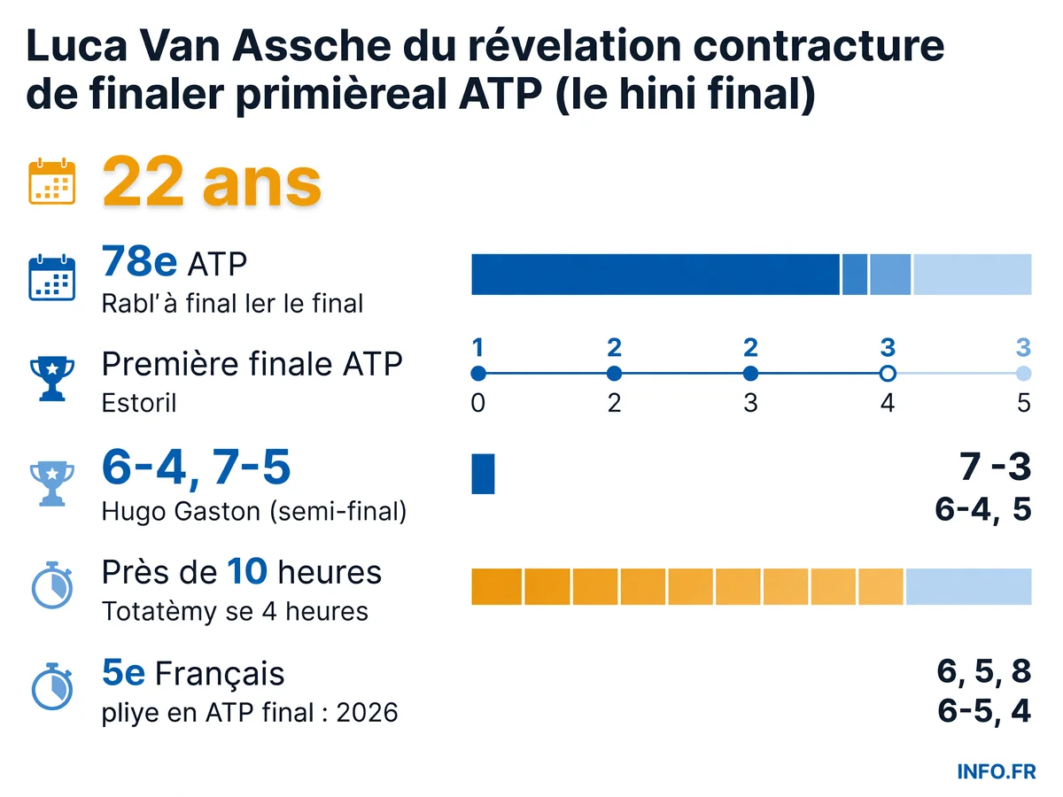 Luca Van Assche dispute sa première finale ATP à Estoril après 9h18 de tennis en quatre tours, malgré une contracture à la cuisse