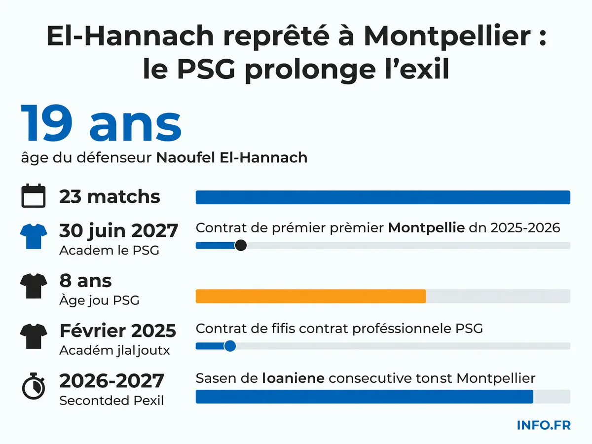 Parcours et statistiques de Naoufel El-Hannach, défenseur du PSG prêté pour la deuxième saison consécutive à Montpellier HSC