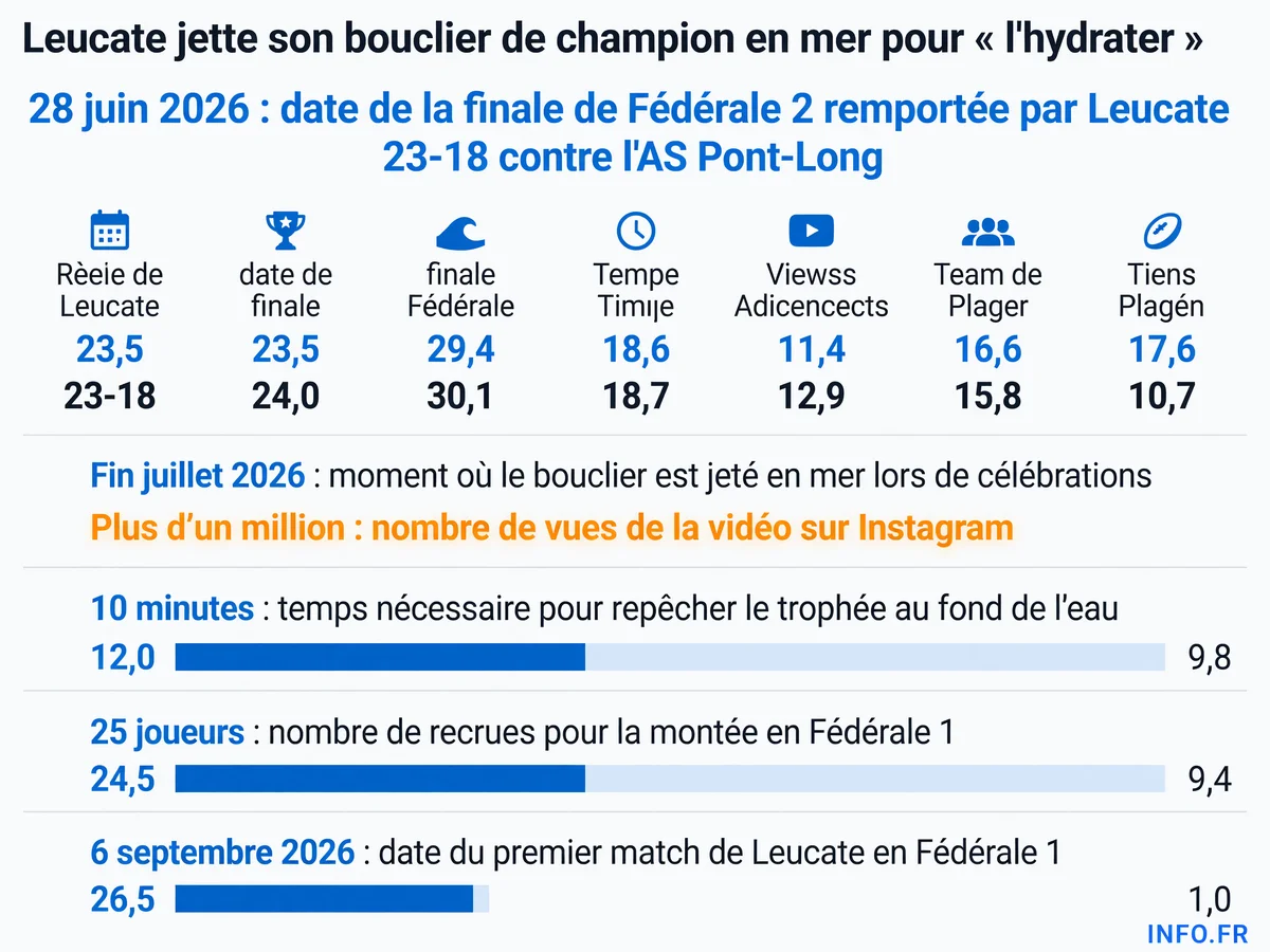 Chronologie et données clés de l'incident du bouclier de Leucate jeté en mer après le sacre en Fédérale 2