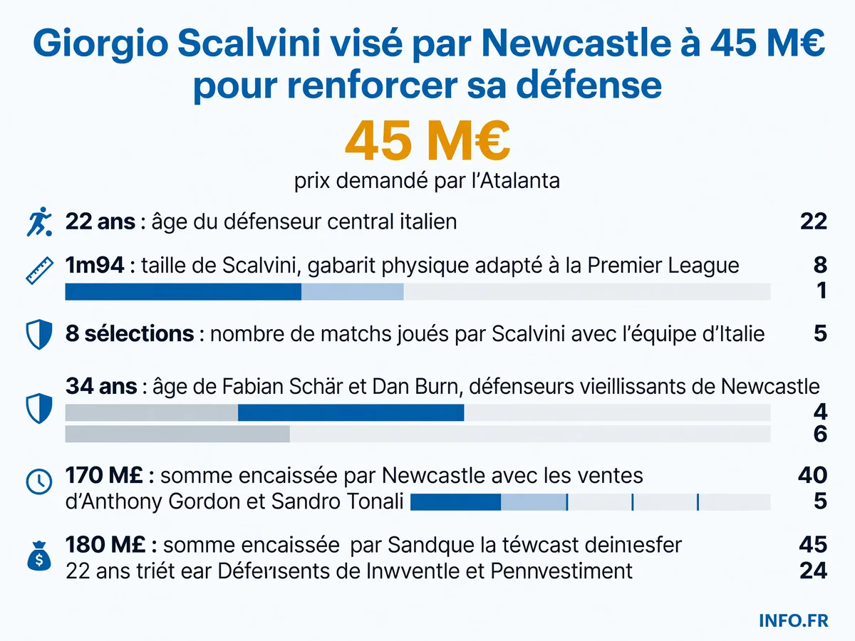 Newcastle avance sur le recrutement de Giorgio Scalvini: l'Atalanta prête à céder son défenseur de 22 ans pour 45 millions d'euros