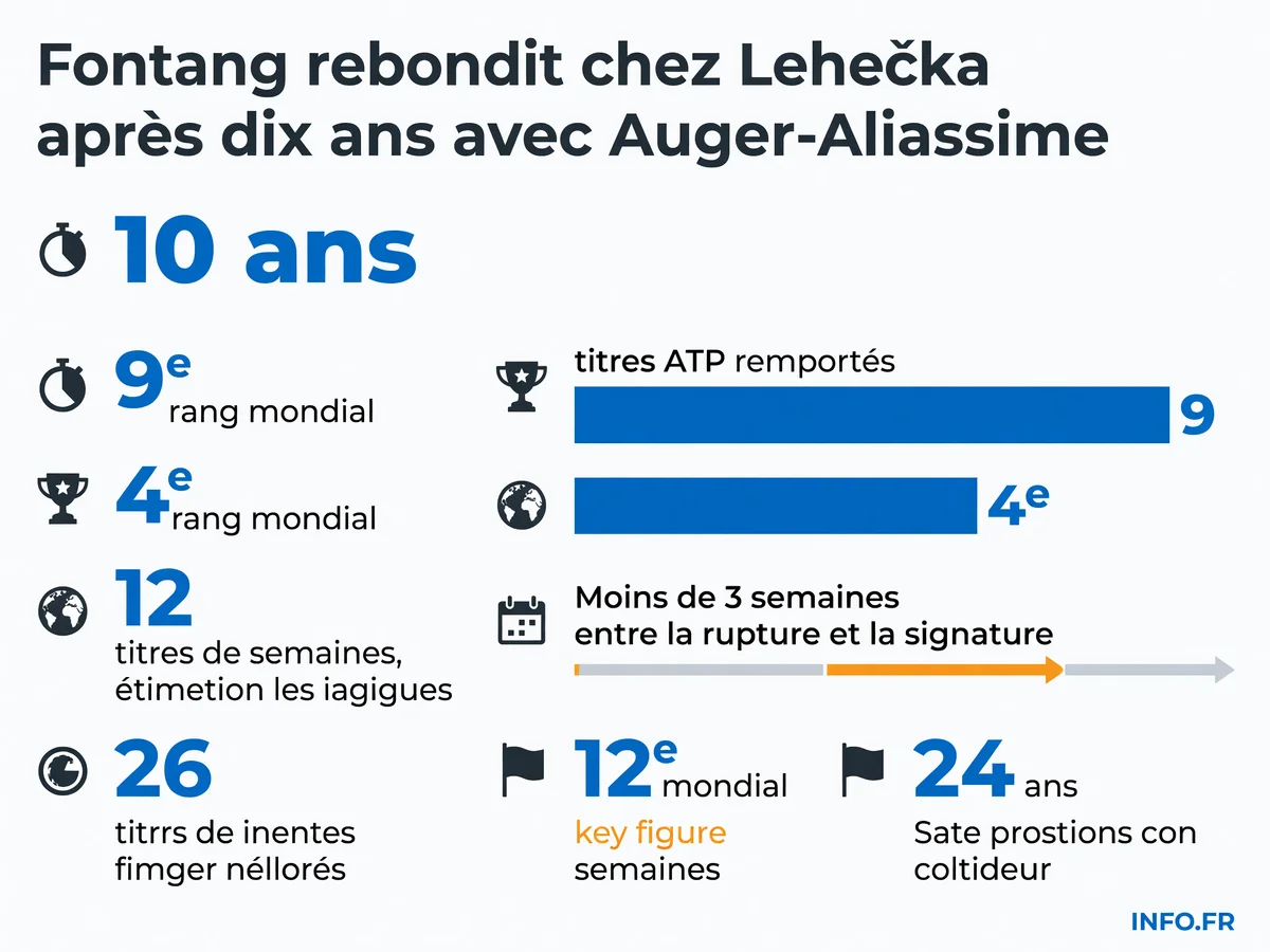 Chronologie de la séparation Fontang-Auger-Aliassime et du rebond immédiat du coach français avec Jiří Lehečka, 12e mondial