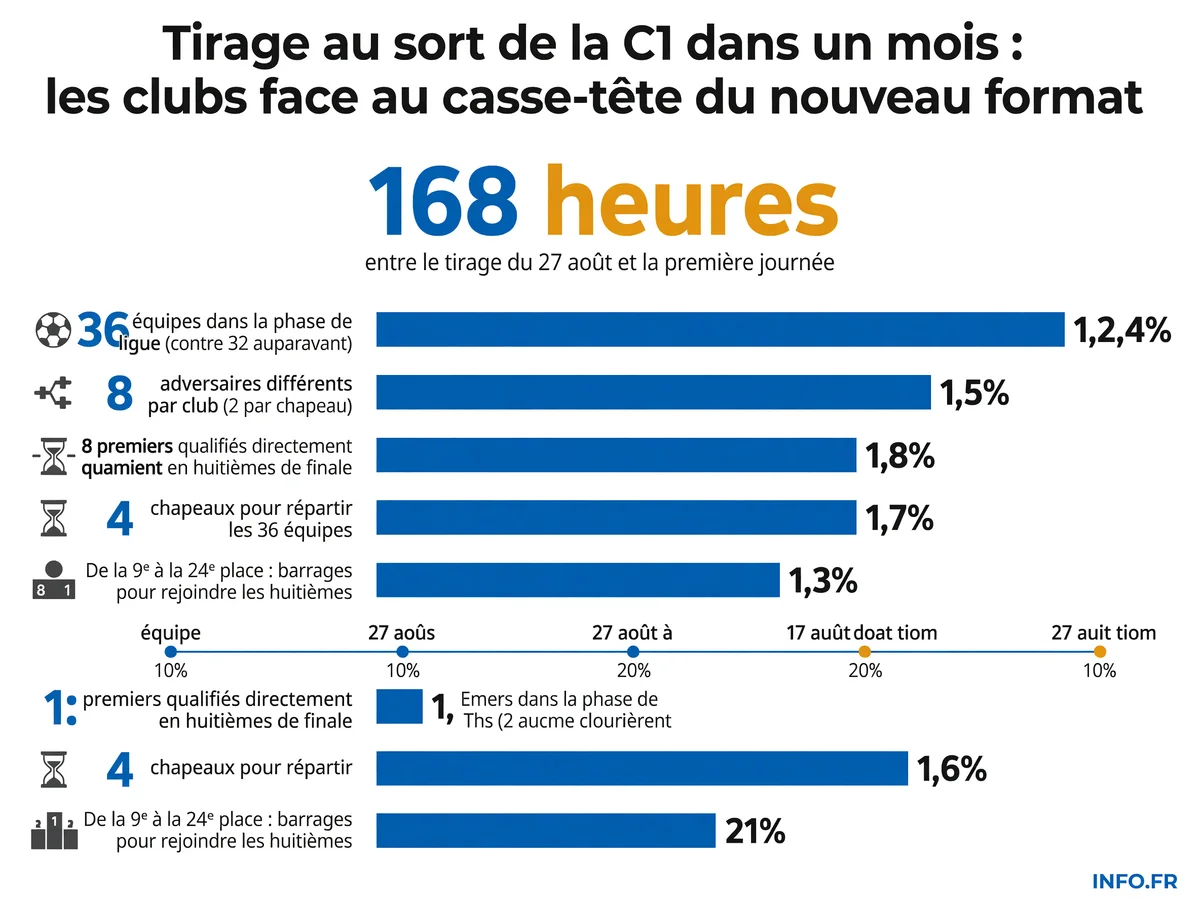Nouveau format de la phase de ligue de l'UEFA Champions League 2026-2027 avec 36 équipes, 8 matchs par club et qualification directe pour le top 8
