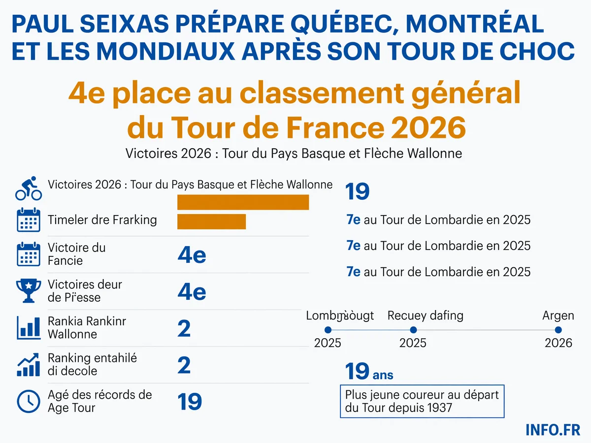 Parcours et résultats de Paul Seixas en 2026, du Tour de France aux objectifs de fin de saison