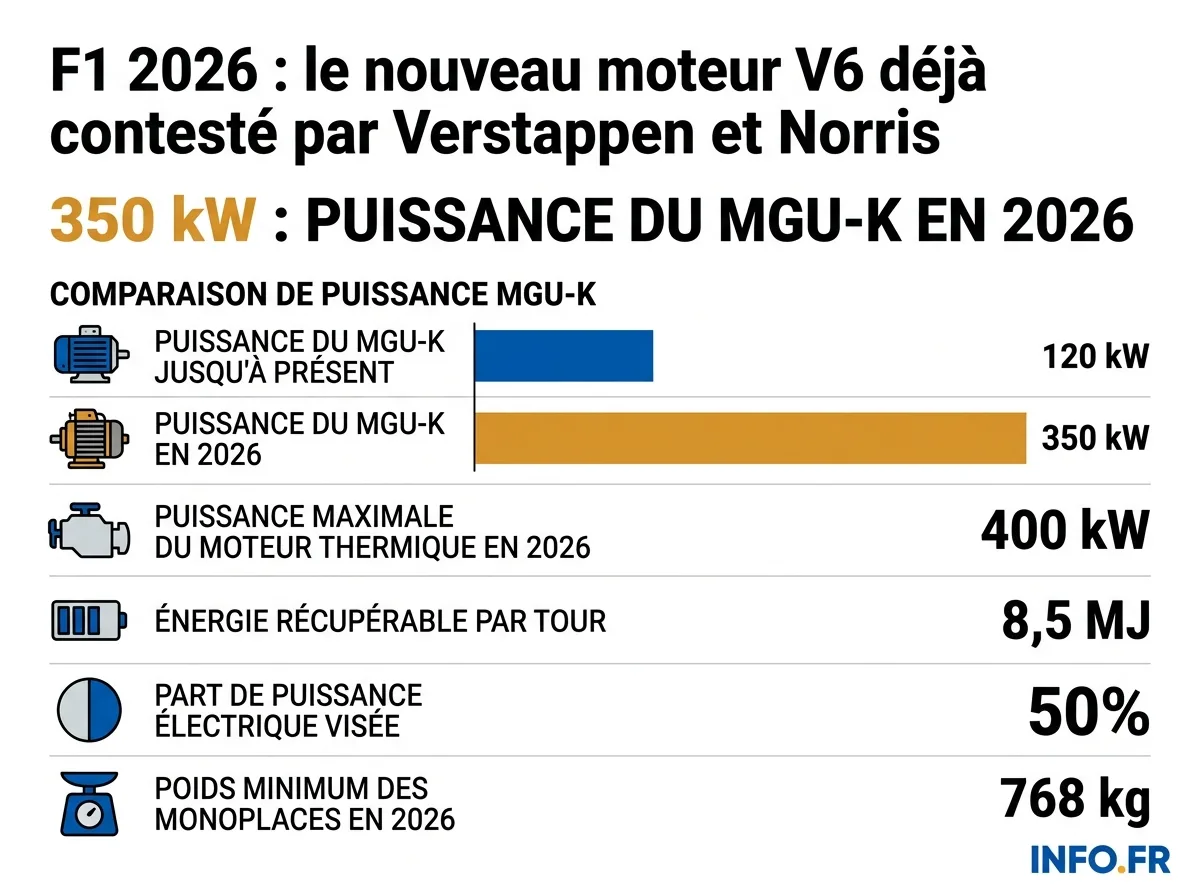 Les principales évolutions techniques du moteur V6 hybride de Formule 1 pour le règlement 2026.