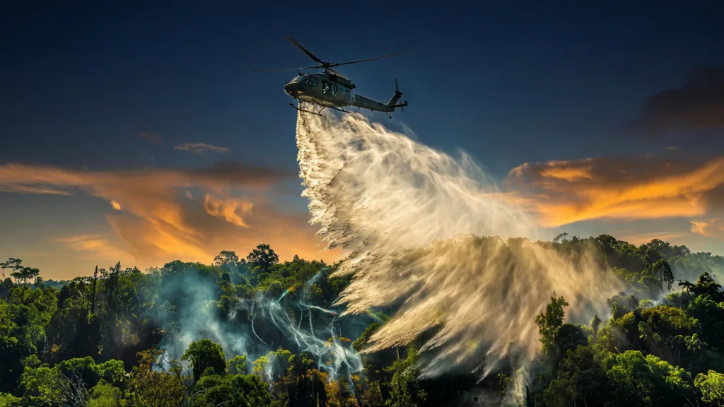 Fontainebleau : un hélicoptère bombardier d'eau engagé contre un incendie