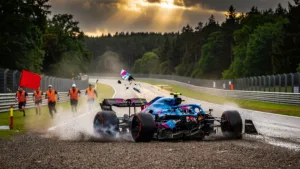 Gasly détruit son Alpine dans la chicane des Fagnes