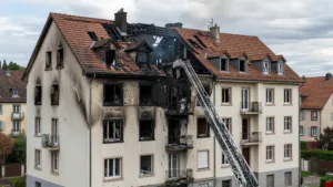 Illzach : incendie violent dans un immeuble, 30 pompiers mobilisés