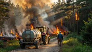 Incendie à Mélisey : des agriculteurs viennent en renfort des pompiers avec leurs tonnes à eau