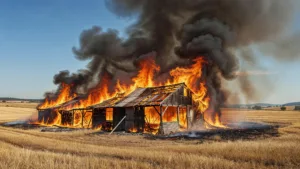 Incendie d&rsquo;un hangar agricole à Colayrac-Saint-Cirq : 35 pompiers mobilisés