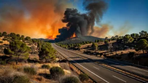 Incendie en cours à Rochefort-du-Gard : l&rsquo;A9 coupée après le feu d&rsquo;un poids lourd, 7 Canadair mobilisés