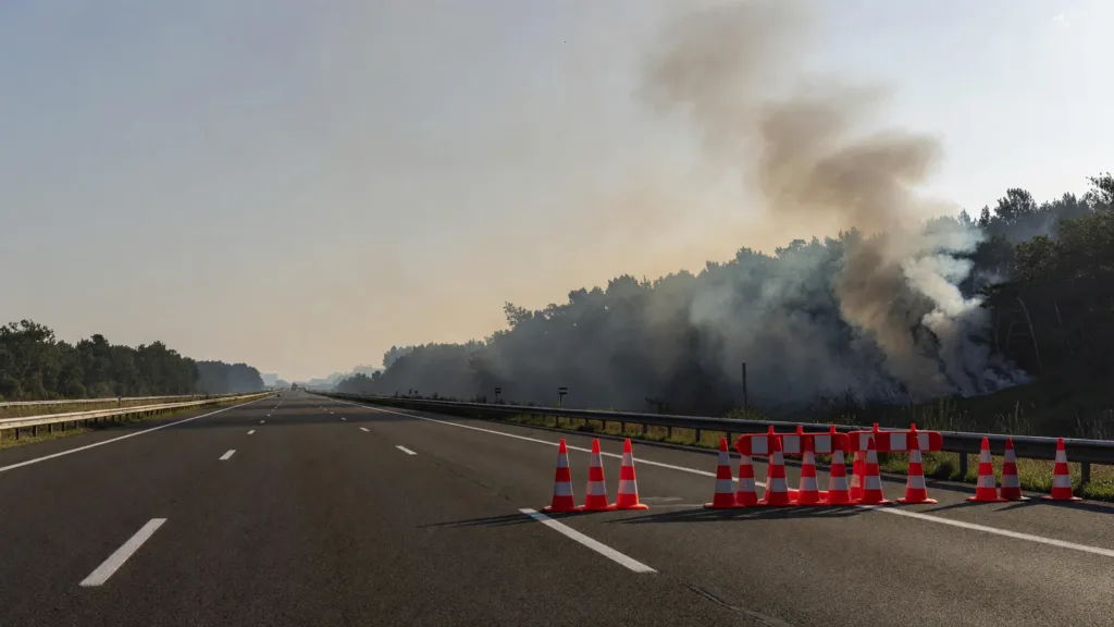 Incendie près de l'A6 à Noisy-sur-École : 15 habitations évacuées