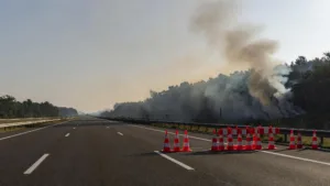 Incendie près de l&rsquo;A6 à Noisy-sur-École : 15 habitations évacuées