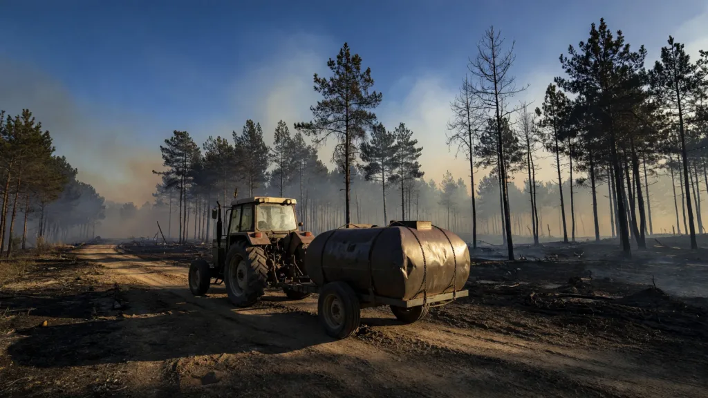 Incendies en Gironde : un agriculteur du 47 et son fils aident les pompiers