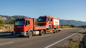 Isère : 80 pompiers acheminés par porte-char pour la première fois