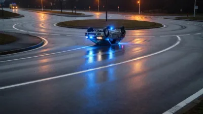 Laval : accident spectaculaire au rond-point Décathlon, circulation bloquée