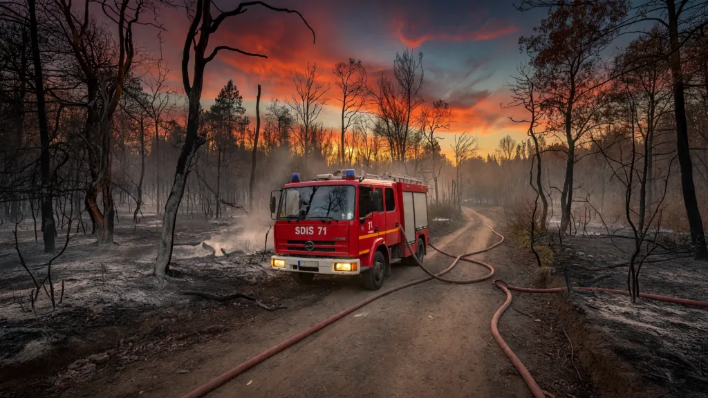 Le Creusot : 1 hectare brûlé près du Parc des Combes, 70 pompiers mobilisés