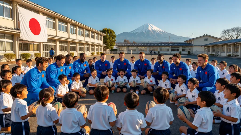 Le XV de France visite une école japonaise avant d'affronter le Japon