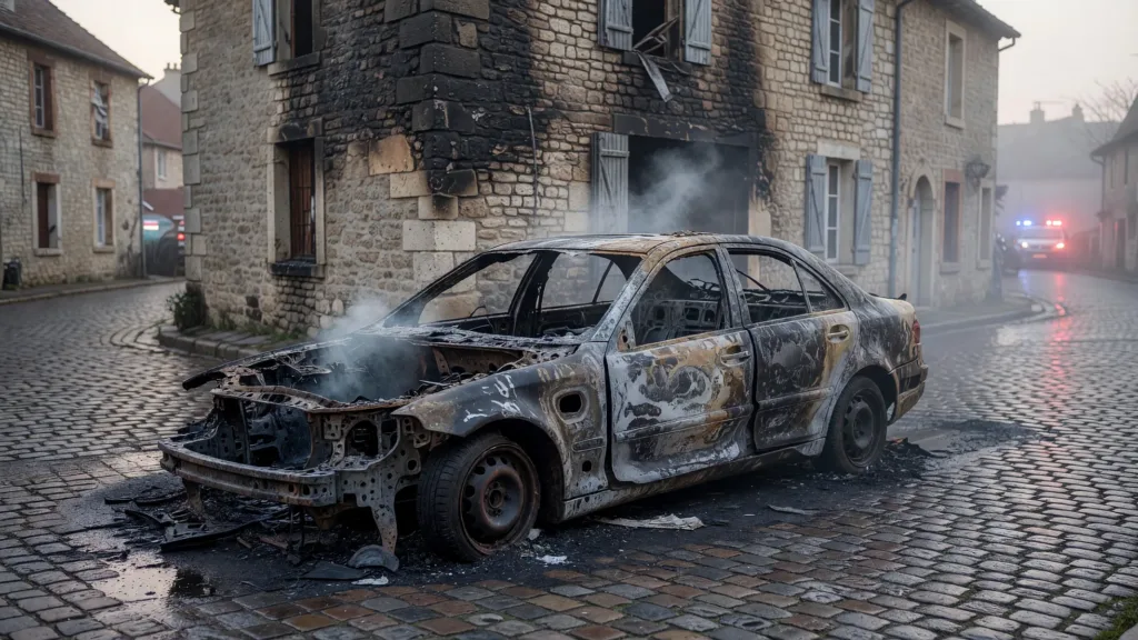 Linay : un véhicule en feu se propage à une maison, sept personnes relogées