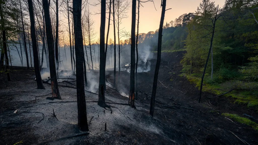 Loire : 3 hectares de forêt brûlés à La Tuilière, deux pompiers blessés
