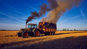 Loiret : un tracteur et sa remorque de foin prennent feu